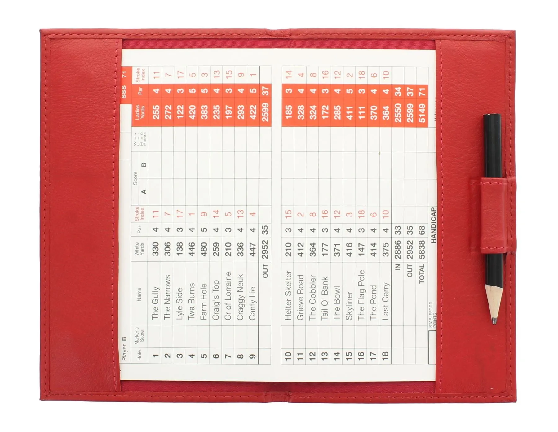 Golf Gift Set With Leather Scorecard Holder And Tee Peg Bag ACGS01