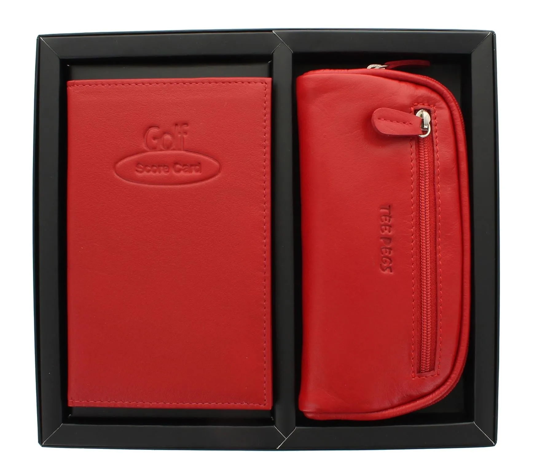 Golf Gift Set With Leather Scorecard Holder And Tee Peg Bag ACGS01