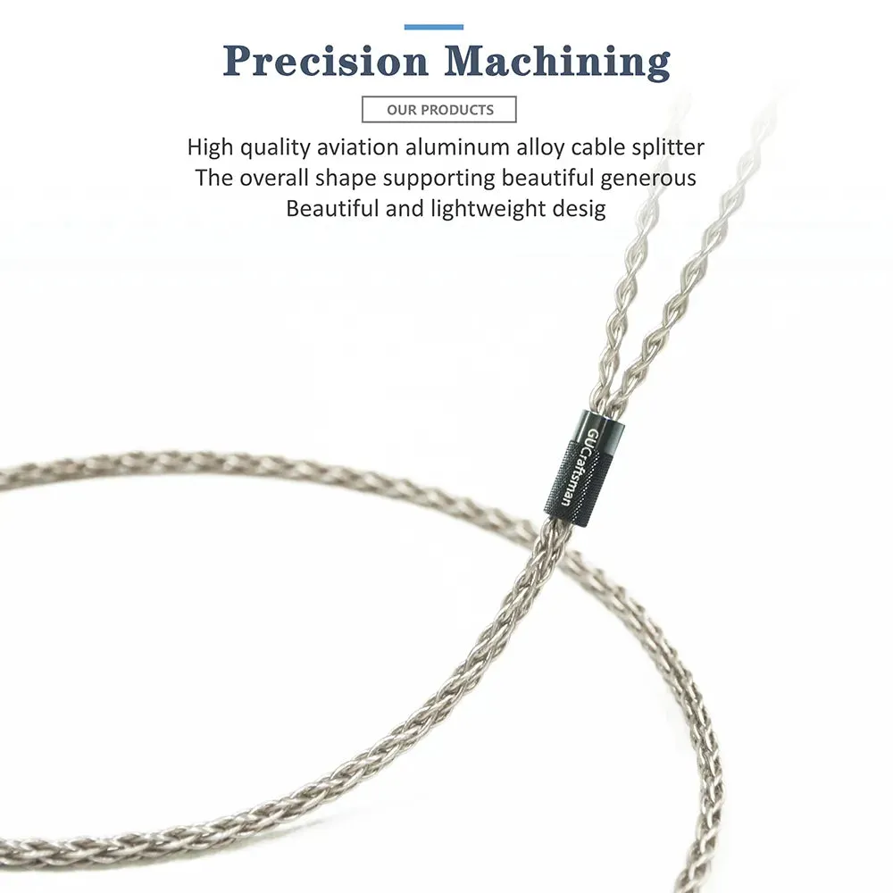 GUCraftsman 6N Single Crystal Silver Headphone Cables For SENNHEISER HD700