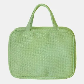 Hanging Cosmetic Bag - Herringbone Pistachio