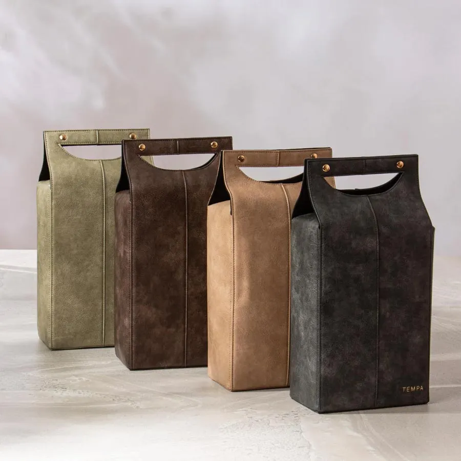 Harley Double Wine Bag - Latte