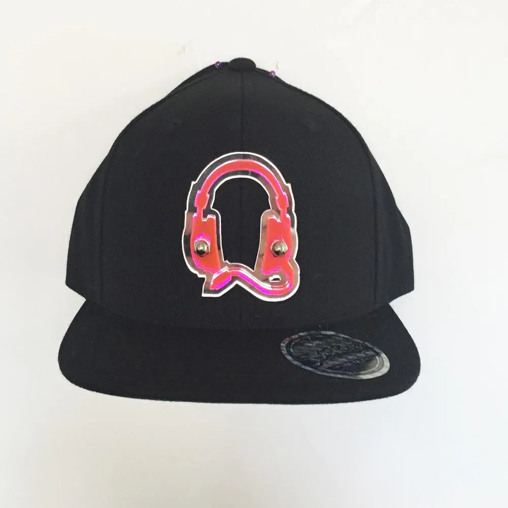 Headphone Pink Mirror  Black Cap