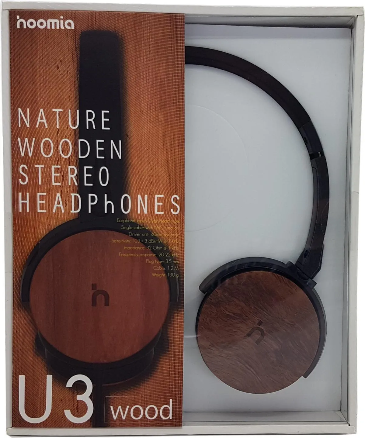 HEADPHONE WITH MIC  BLACK   WOOD