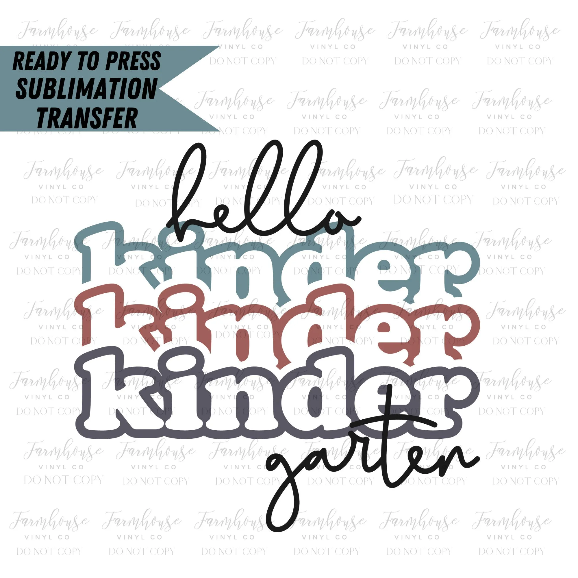 Hello School Grade Teacher Design, Ready to Press Sublimation Transfer, Sublimate Prints, Heat Transfer, New Teacher Gift, Librarian Design