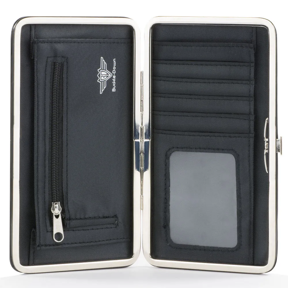 Hinged Wallet - GRYFFINDOR Crest Stripes Diamonds Red Golds