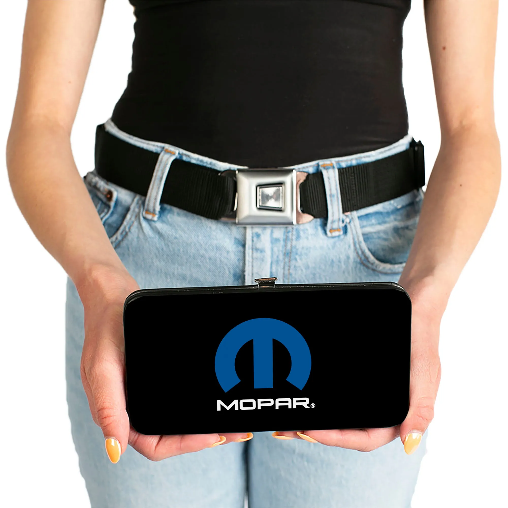 Hinged Wallet - MOPAR Logo Black Blue White