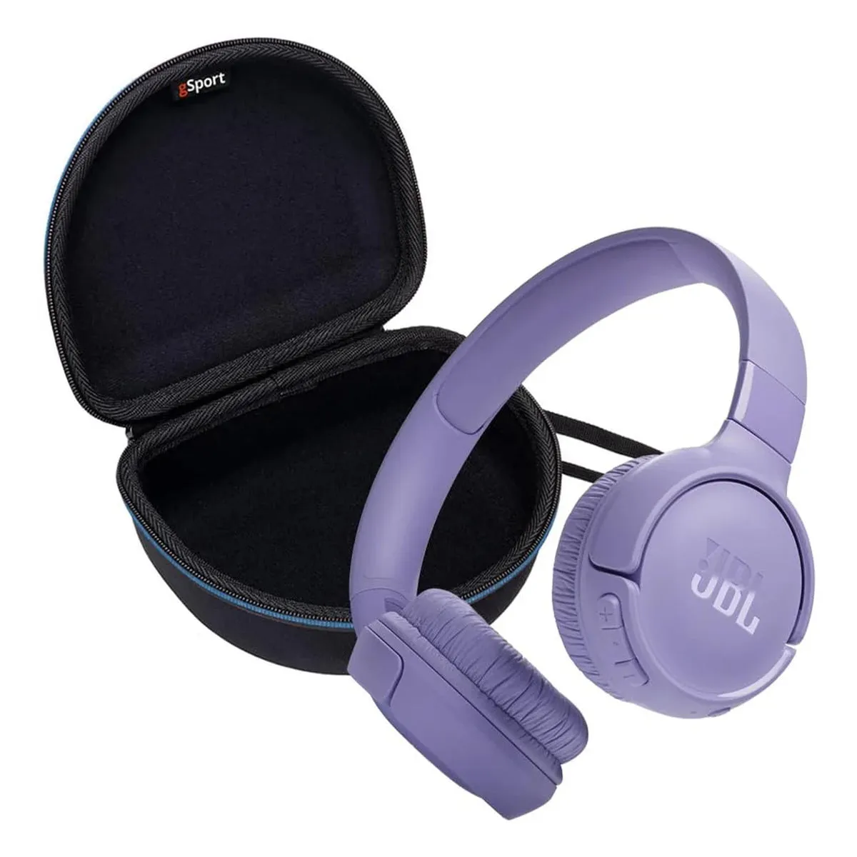 JBL Tune 520BT Wireless On Ear Bluetooth Headphone Bundle with gSport Case (Purple)