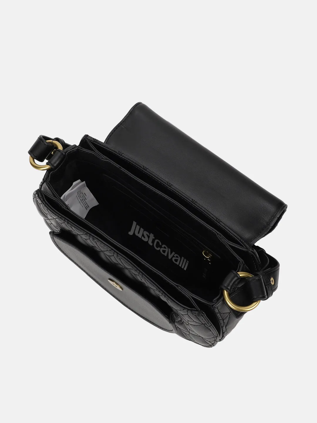 Just Cavalli Women Black Solid Quilted Shoulder Bag
