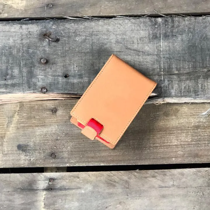 Leather Bi-Fold Money Clip Wallet-Tan