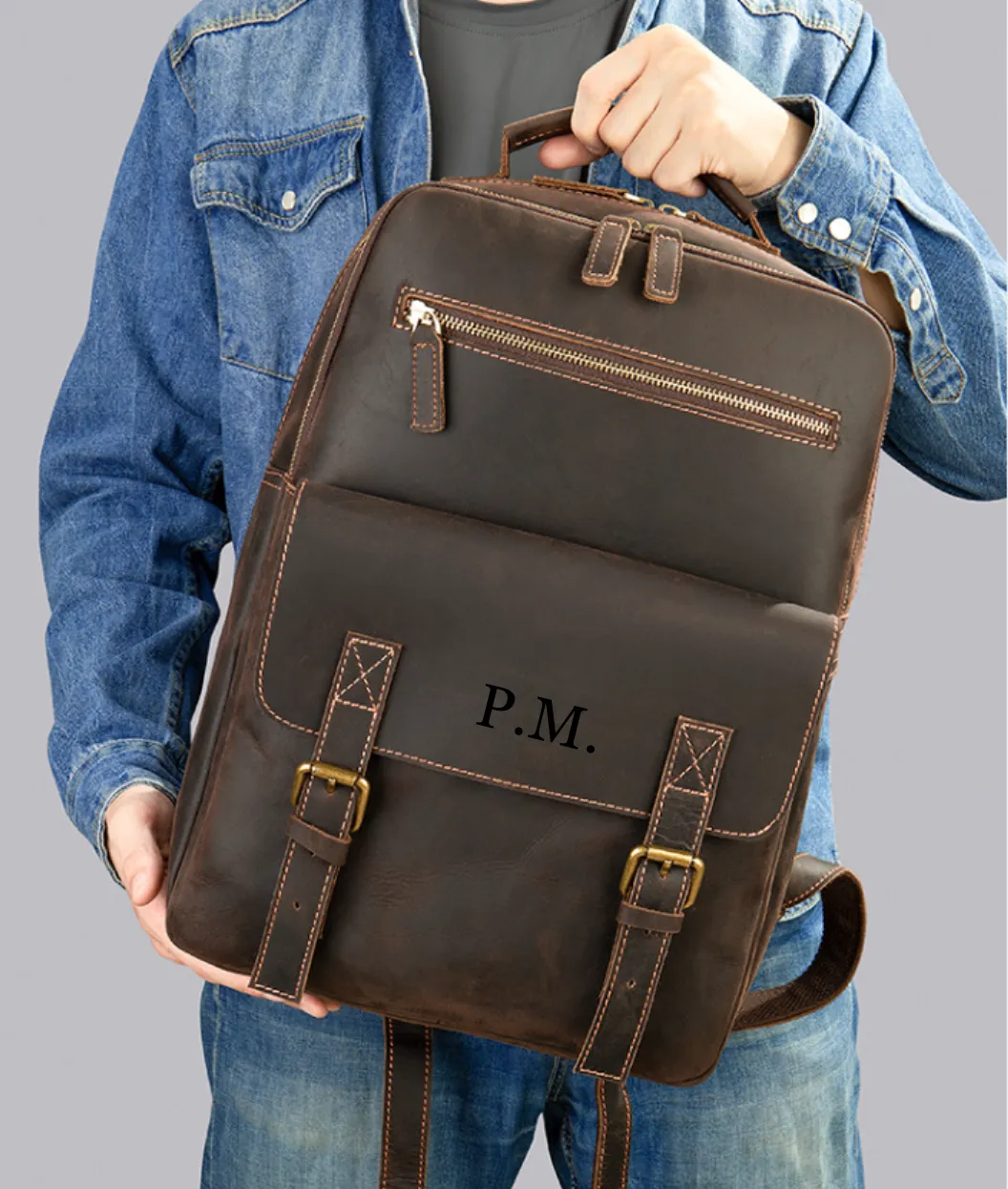 Leather City Backpack, Ideal for Commuting, Travel, Work, High Quality Craftsmanship
