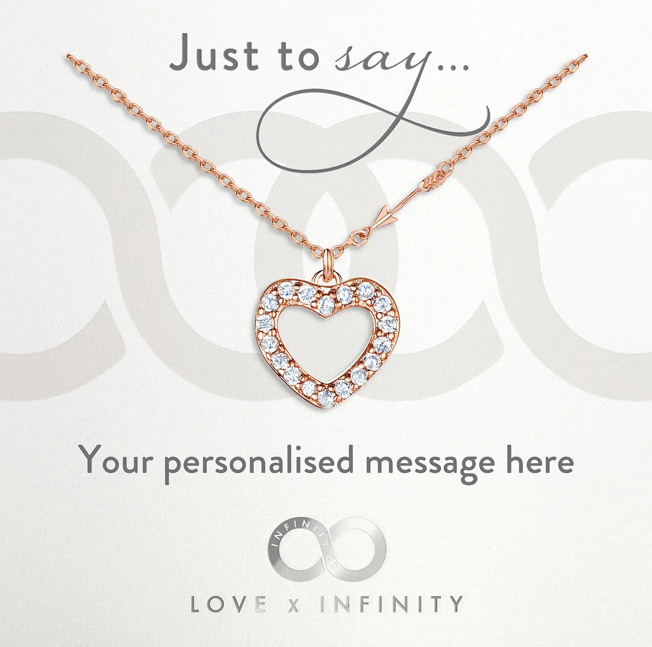 LXI Hearts & Arrows Pendant - Rose Gold