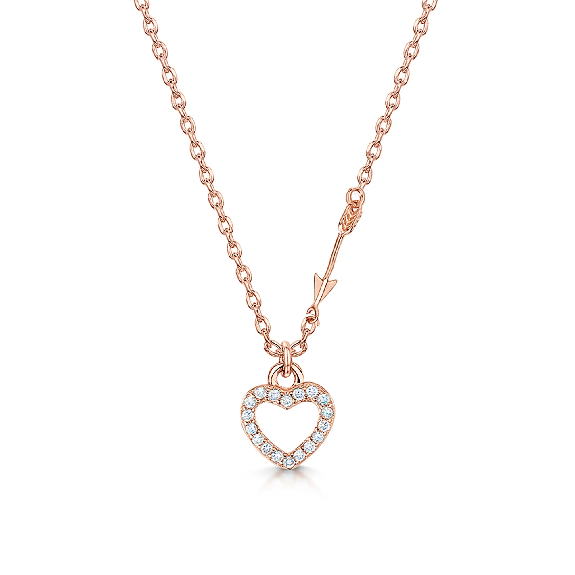 LXI Hearts & Arrows Pendant - Rose Gold