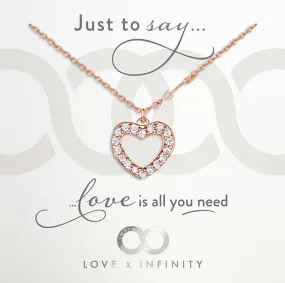 LXI Hearts & Arrows Pendant - Rose Gold