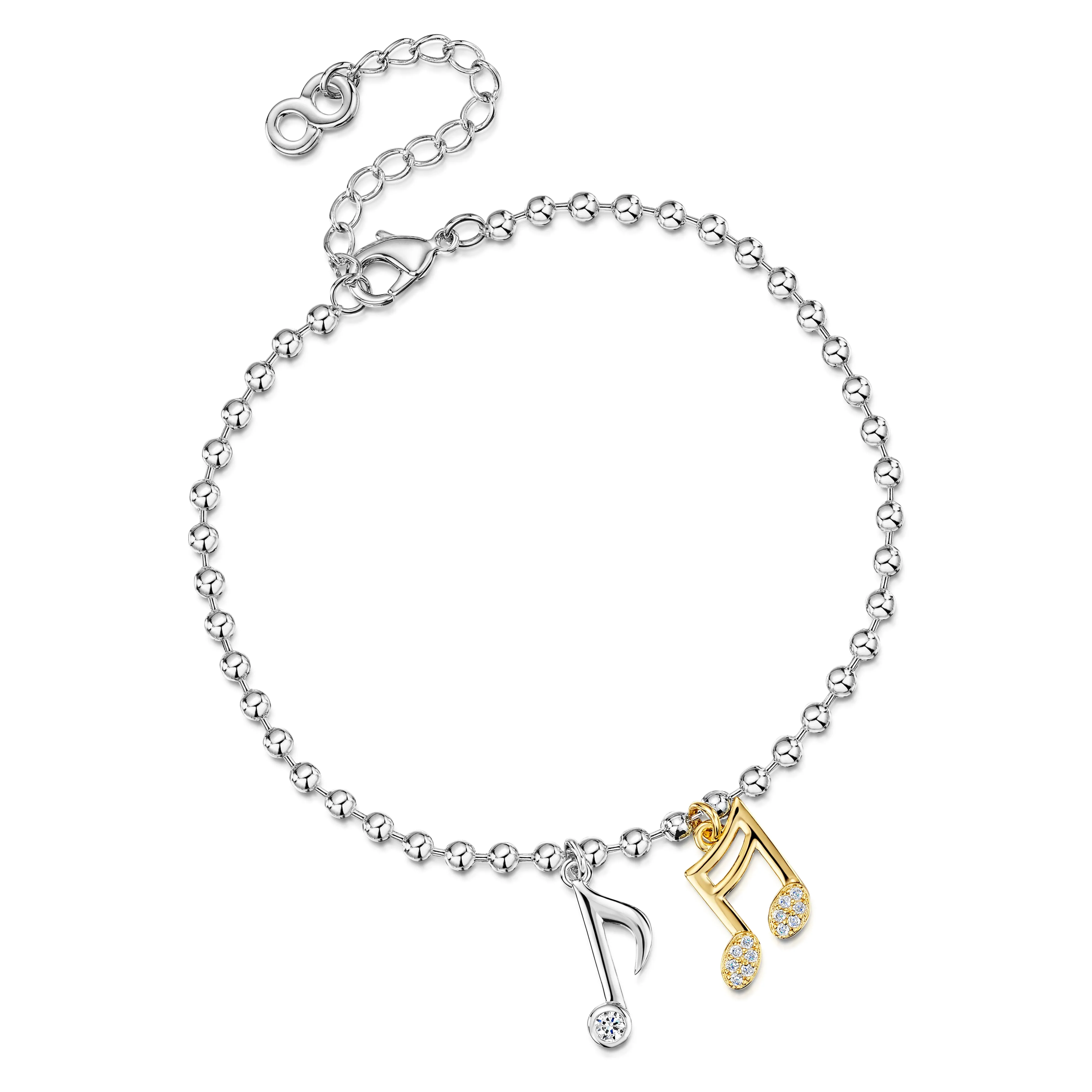 LXI Musical Notes Bracelet- Rhodium