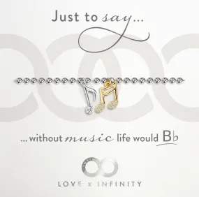 LXI Musical Notes Bracelet- Rhodium