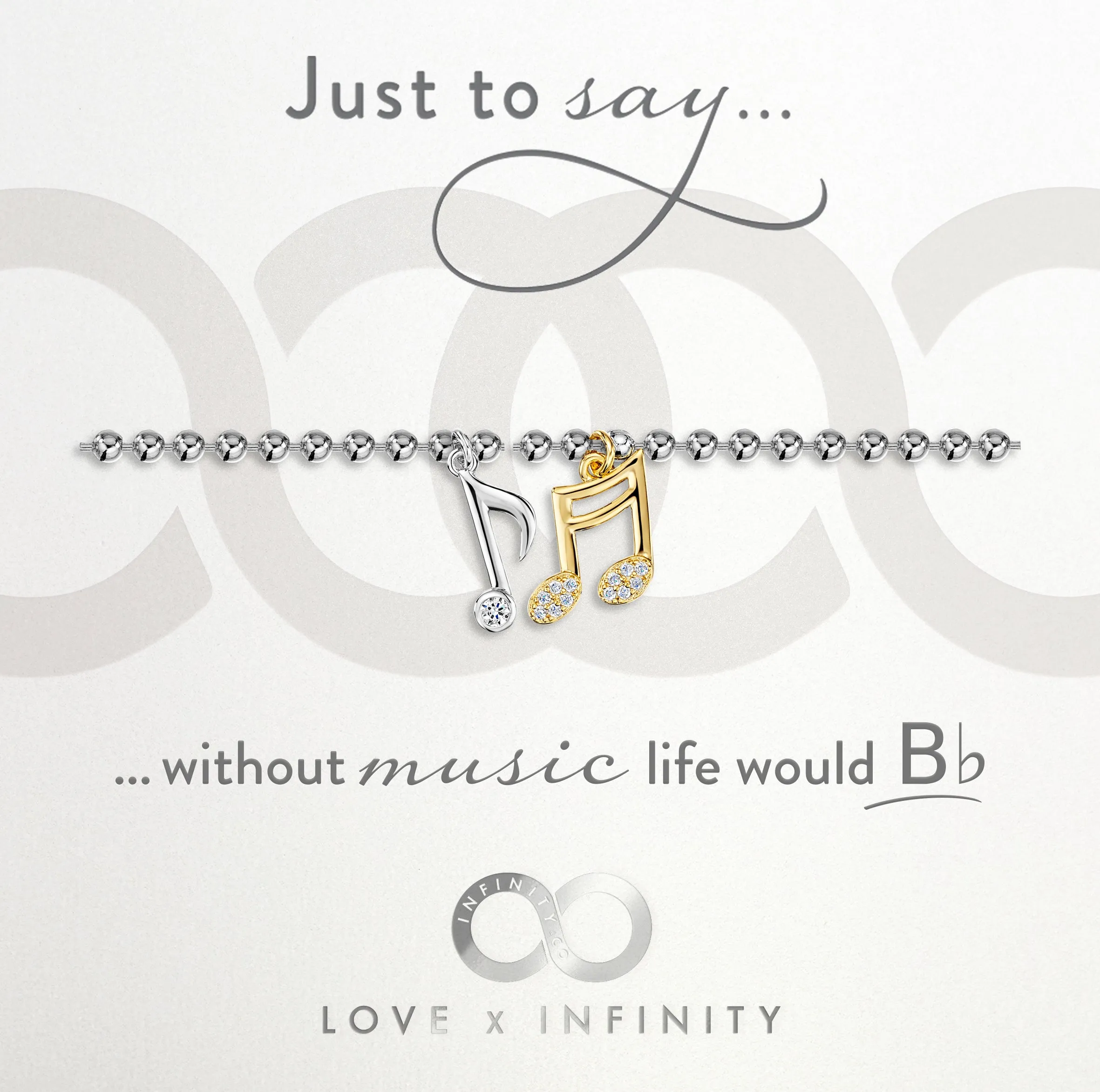 LXI Musical Notes Bracelet- Rhodium