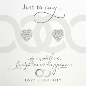 LXI Pave Heart Earrings
