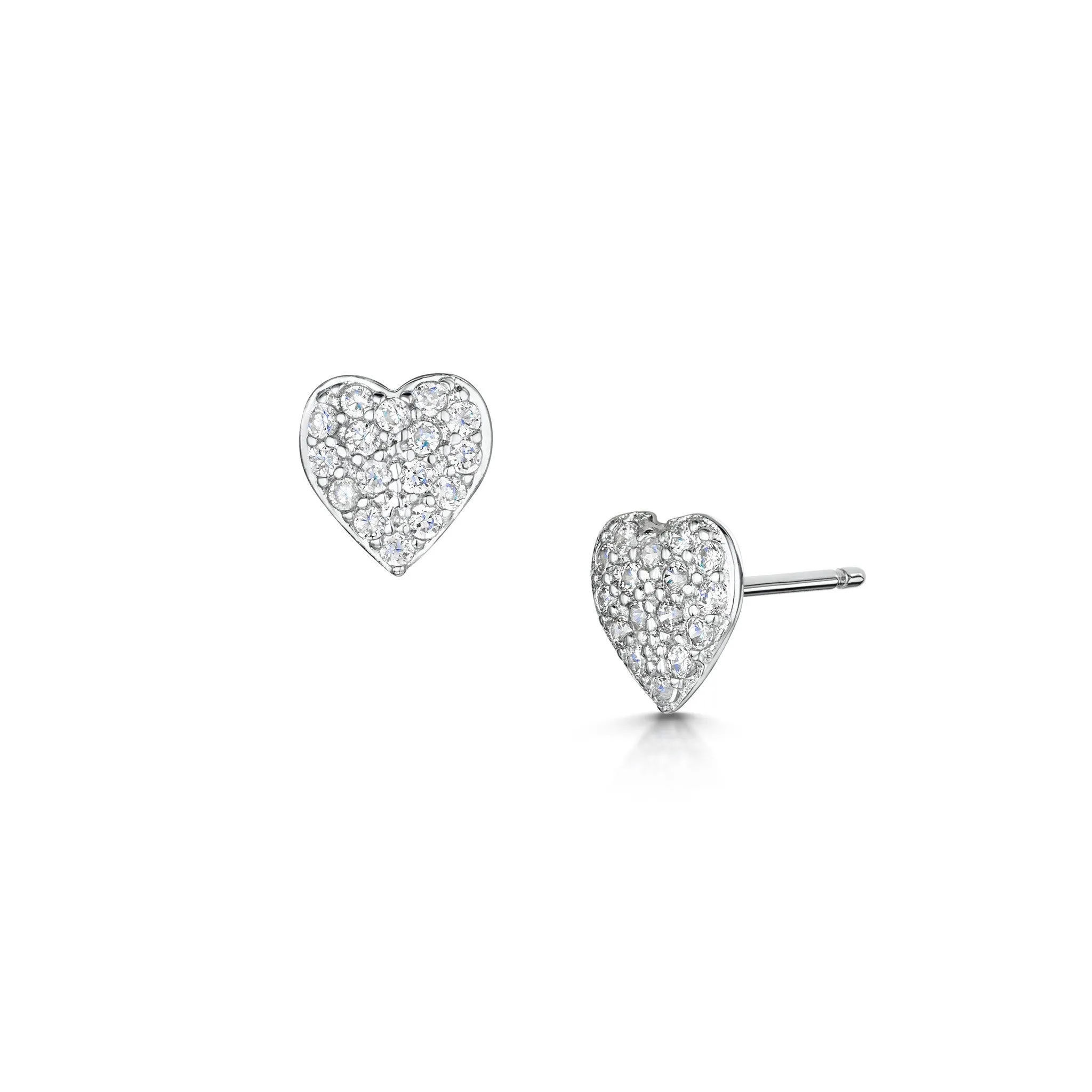 LXI Pave Heart Earrings