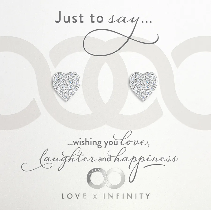 LXI Pave Heart Earrings