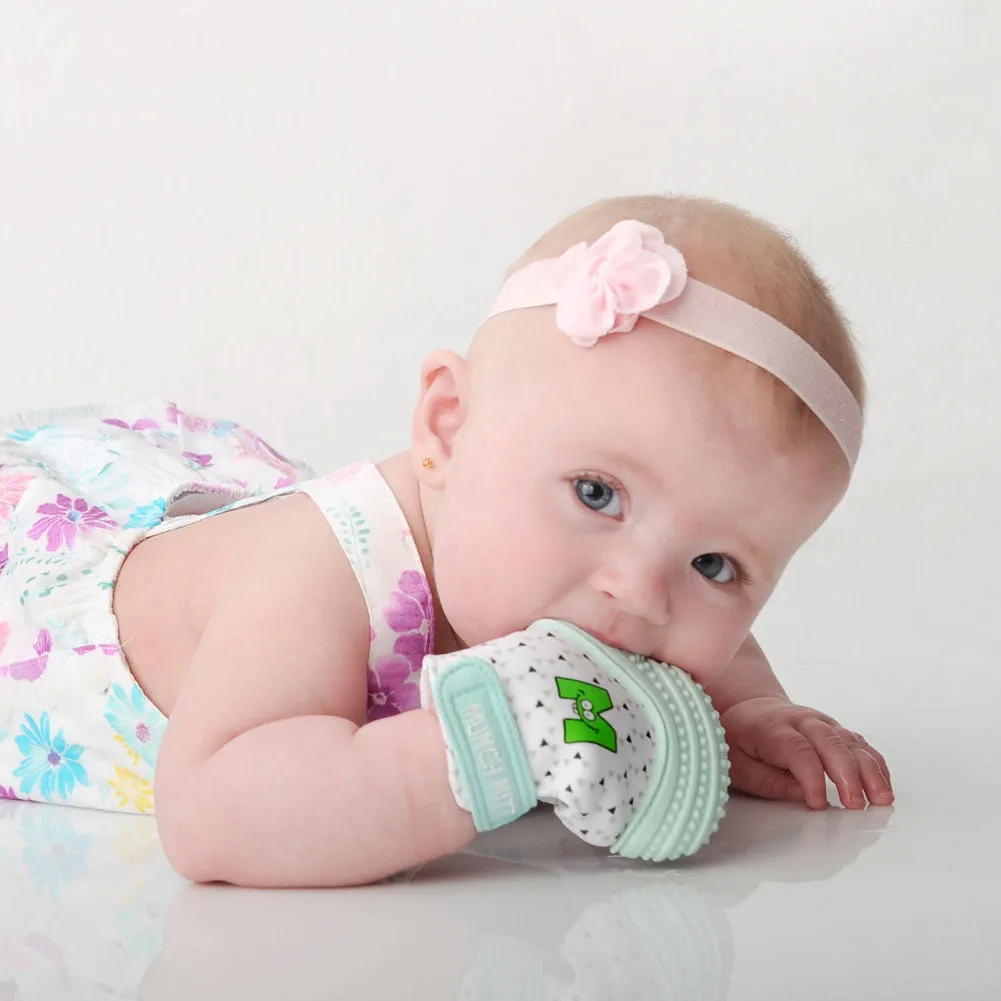 Malarkey Kids Munch Mitt Teething Mitt - Mint Green Triangles