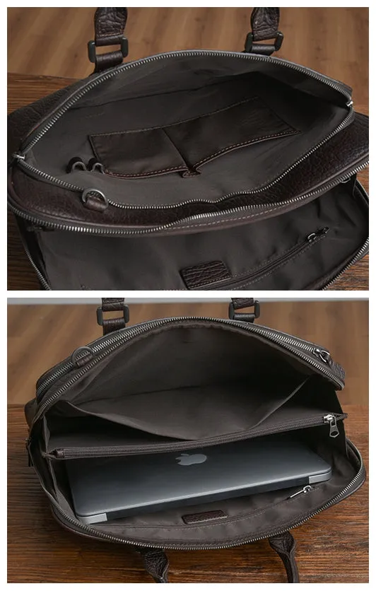 Mens leather laptop briefcase, Leather office bag for man, Macbook leather bag, custom leather briefcase