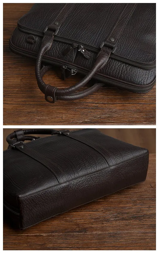 Mens leather laptop briefcase, Leather office bag for man, Macbook leather bag, custom leather briefcase