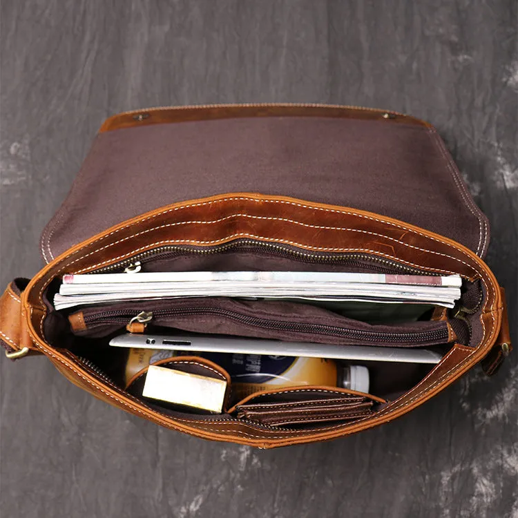 Mens leather messenger bag, Personalized leather bag for man, Custom messenger for man, Mens leather satchel