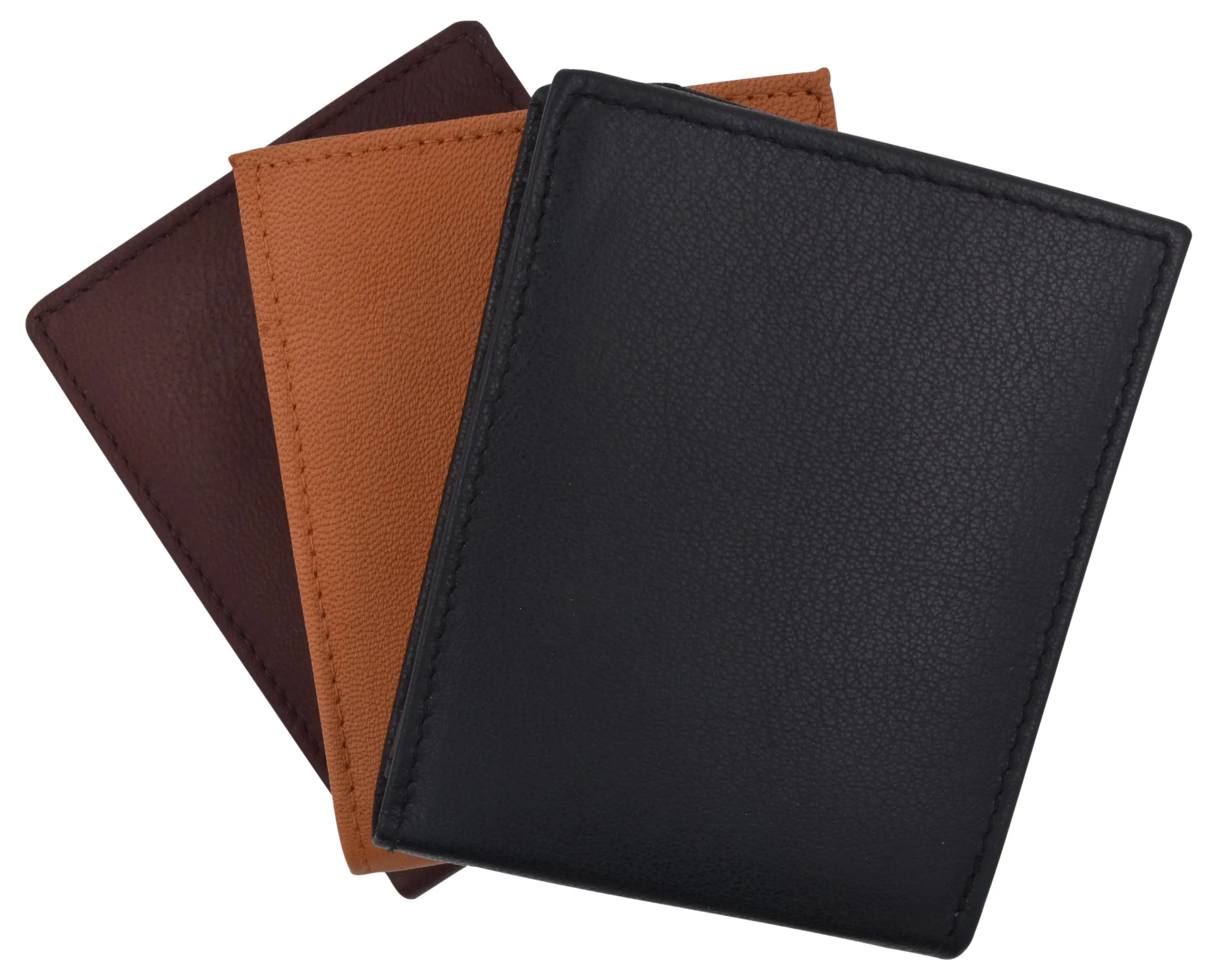 Men's Leather RFID Blocking Double Flap Up ID Windows Bifold Card Holder Wallet