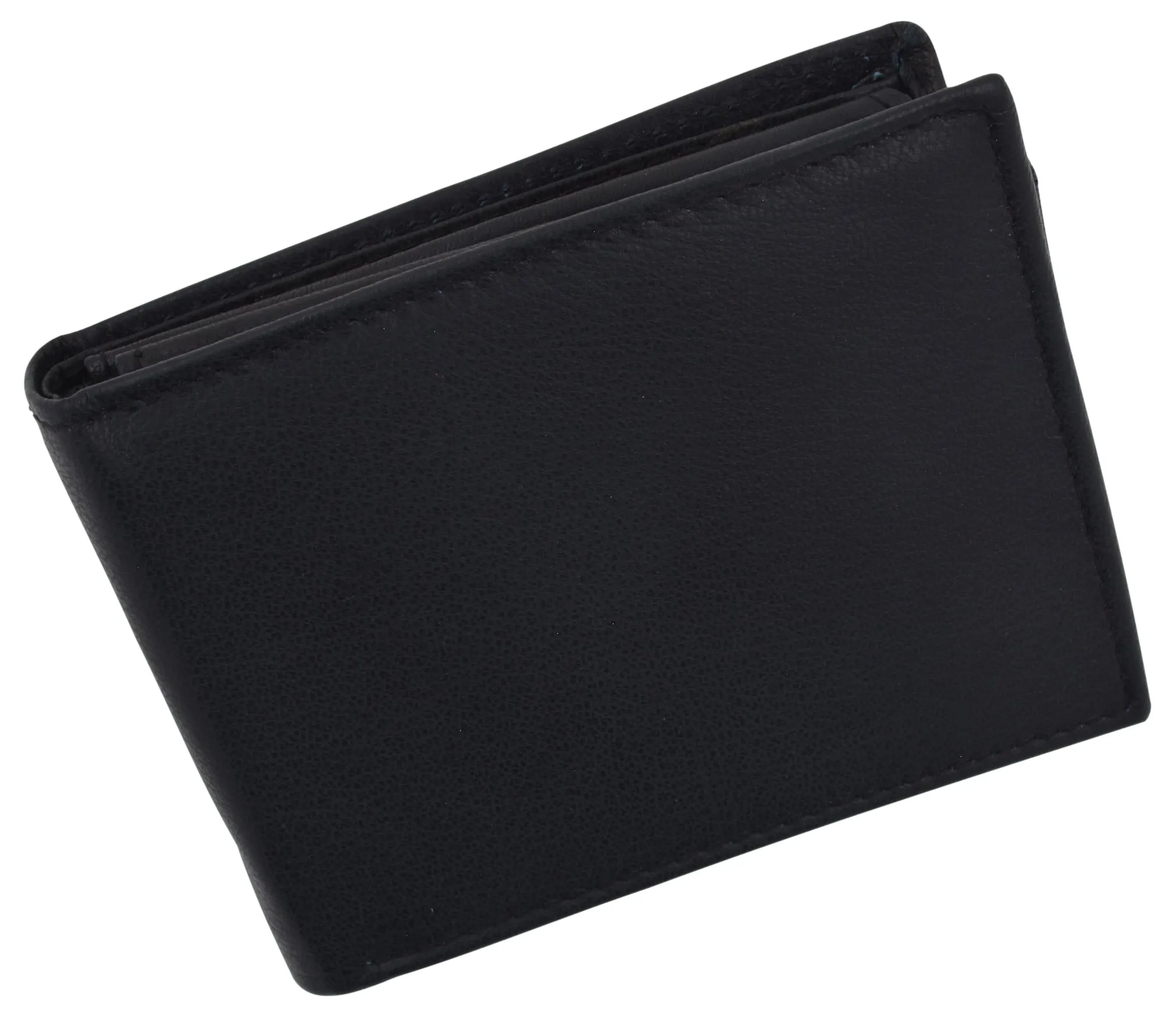 Men's Leather RFID Blocking Double Flap Up ID Windows Bifold Card Holder Wallet