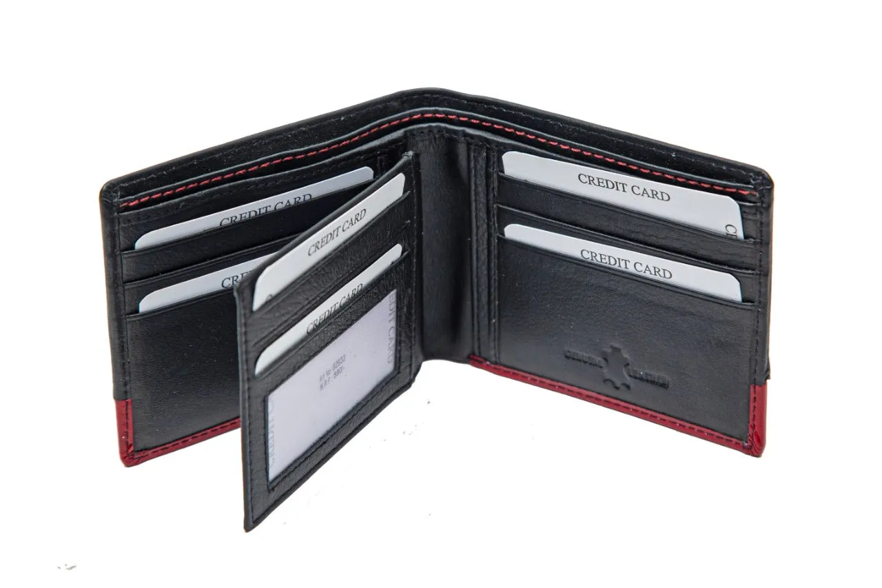 MENS WALLET COMBO 92932 (BLACK WITH RED)