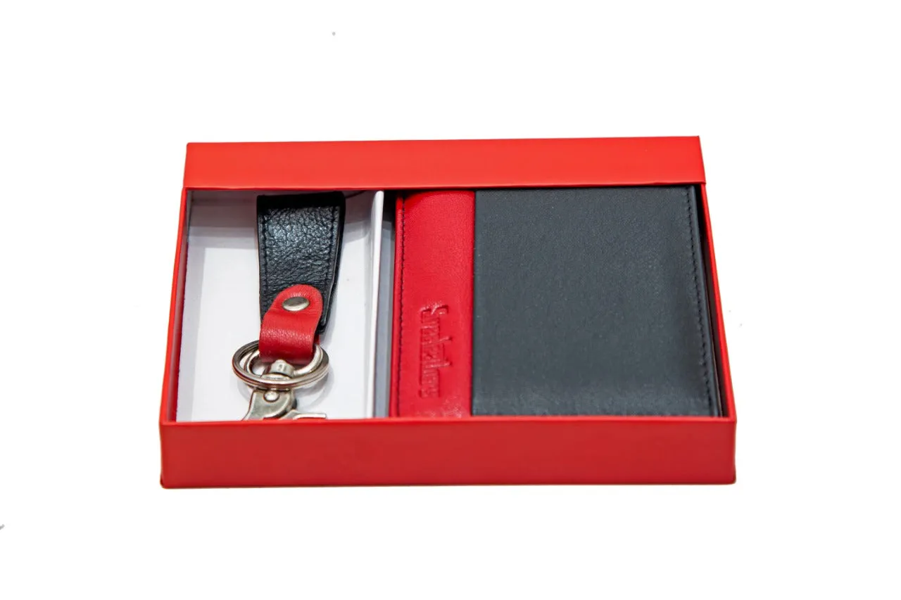 MENS WALLET COMBO 92932 (BLACK WITH RED)