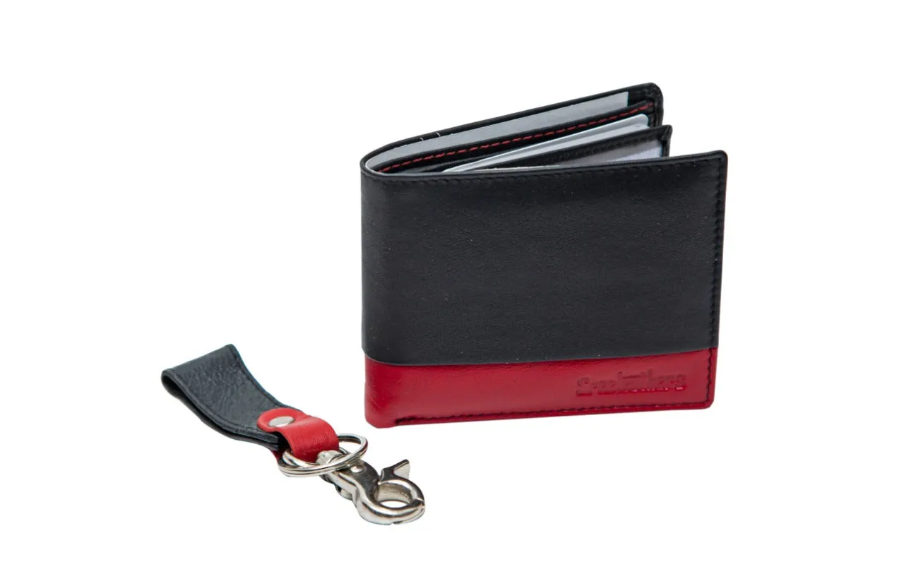 MENS WALLET COMBO 92932 (BLACK WITH RED)