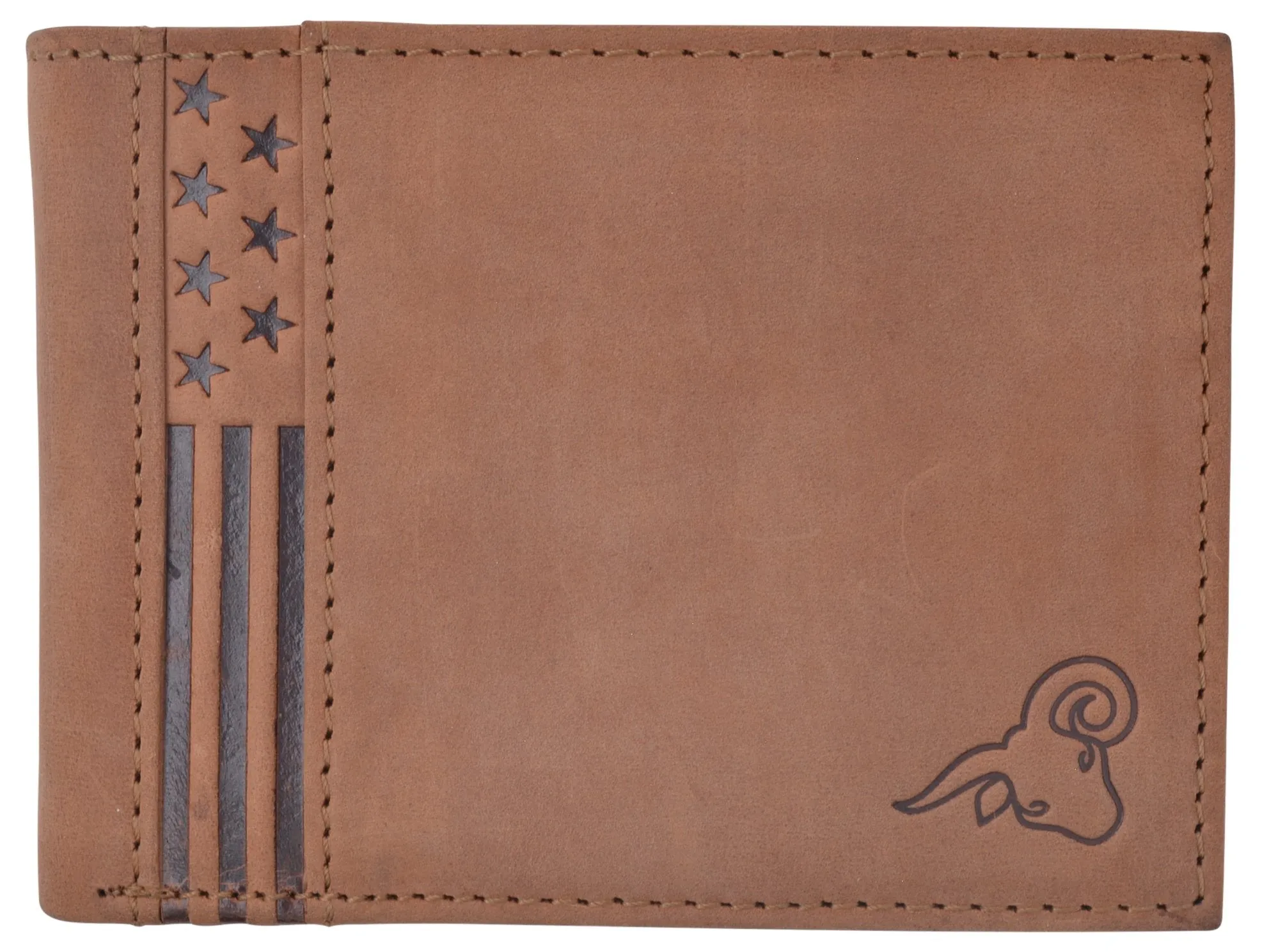 Mens Wallet RFID Genuine Leather Bifold Wallets For Men USA Stars & Stripes Design RFID61T53HU