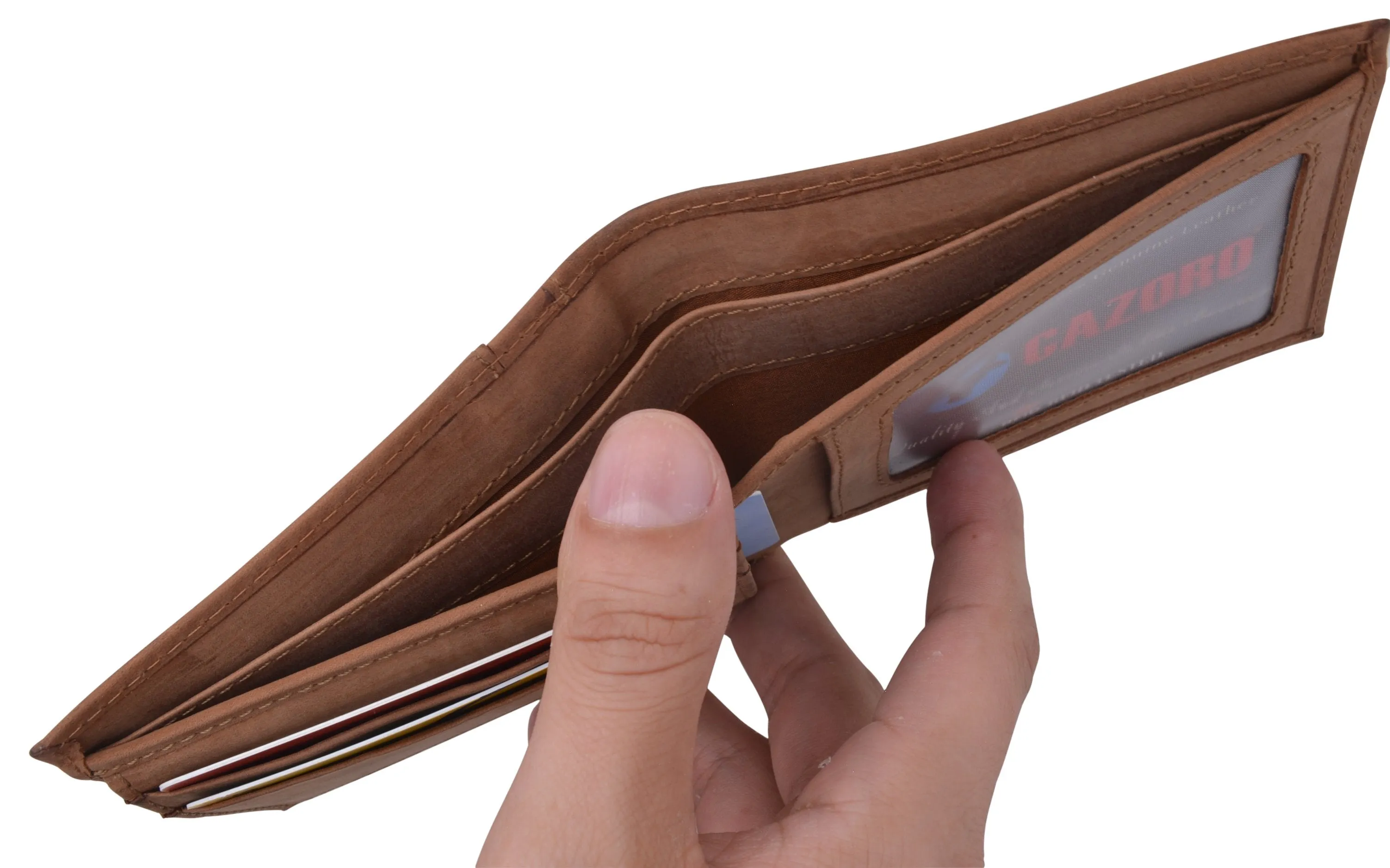Mens Wallet RFID Genuine Leather Bifold Wallets For Men USA Stars & Stripes Design RFID61T53HU