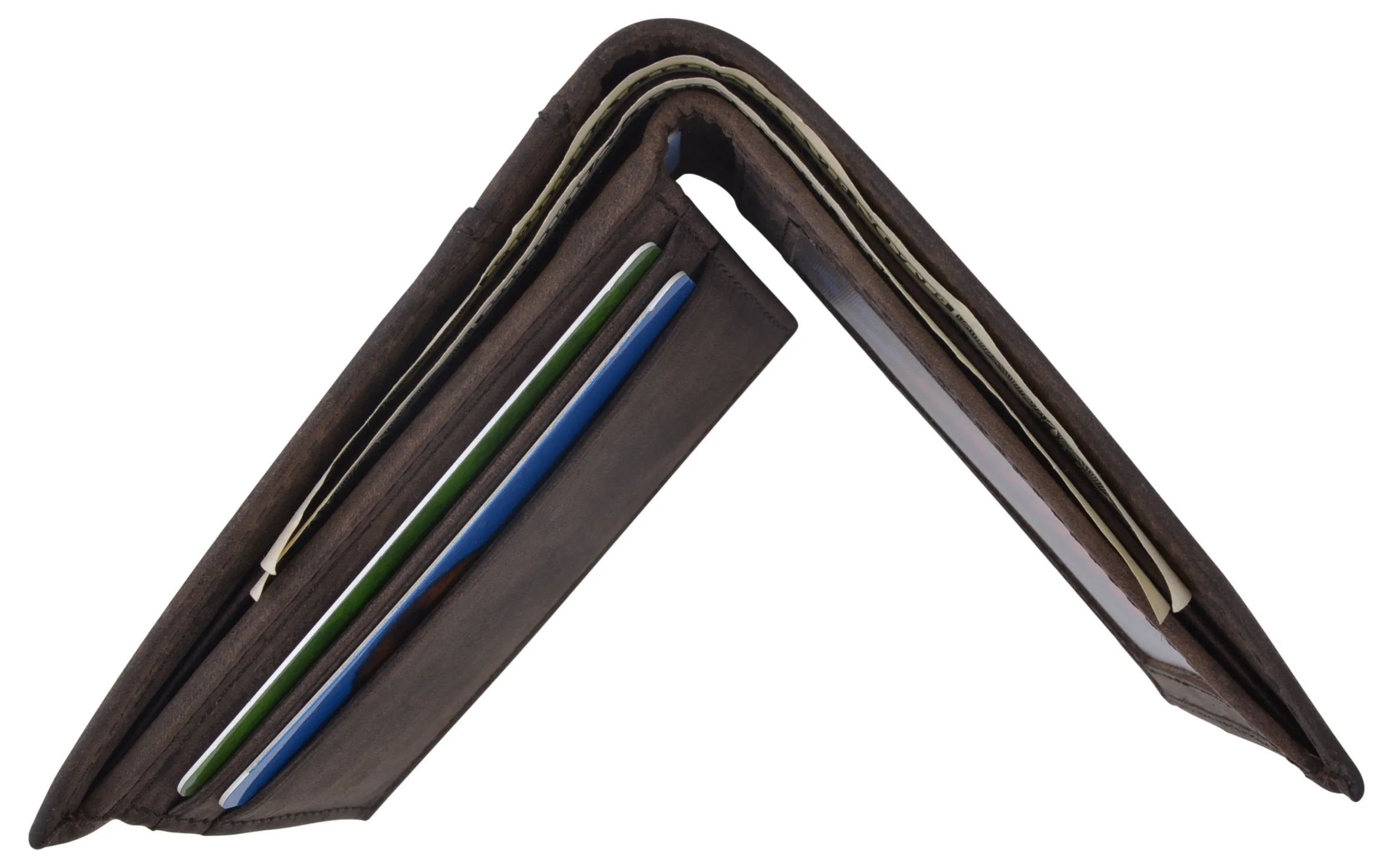 Mens Wallet RFID Genuine Leather Bifold Wallets For Men USA Stars & Stripes Design RFID61T53HU