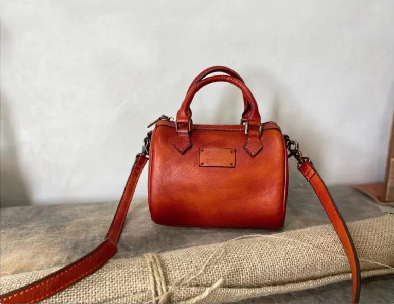 Mini Black Leather Shoulder Handbag Purse Leather Crossbody Purse
