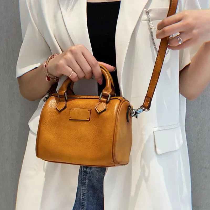 Mini Black Leather Shoulder Handbag Purse Leather Crossbody Purse