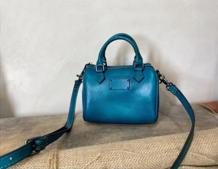 Mini Black Leather Shoulder Handbag Purse Leather Crossbody Purse