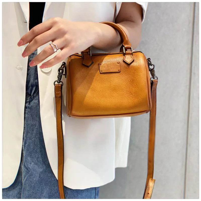 Mini Black Leather Shoulder Handbag Purse Leather Crossbody Purse
