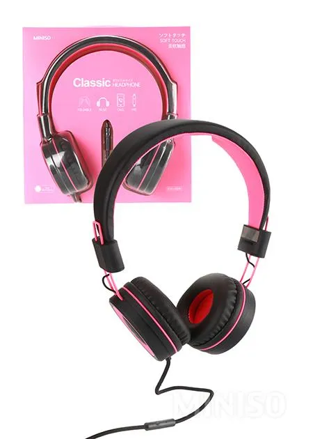 Miniso Foldable Headphone (Pink Black)