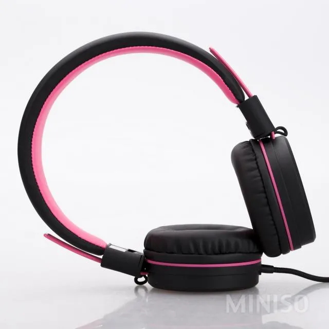 Miniso Foldable Headphone (Pink Black)