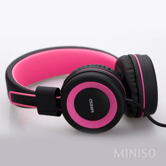 Miniso Foldable Headphone (Pink Black)