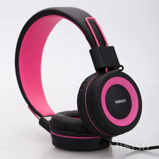 Miniso Foldable Headphone (Pink Black)