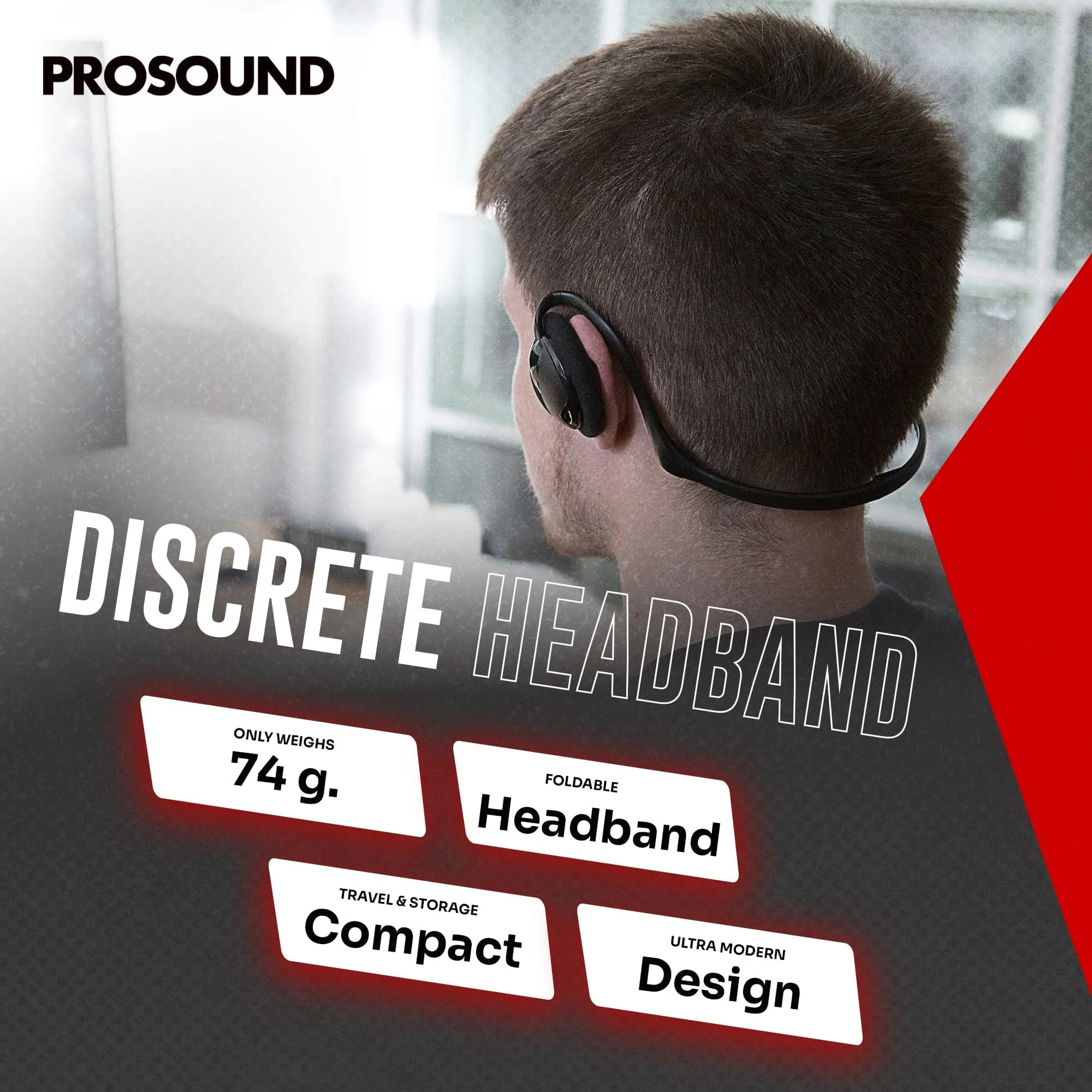 ProSound Stereo USB-A Behind The Head Headset with Detachable Boom Microphone