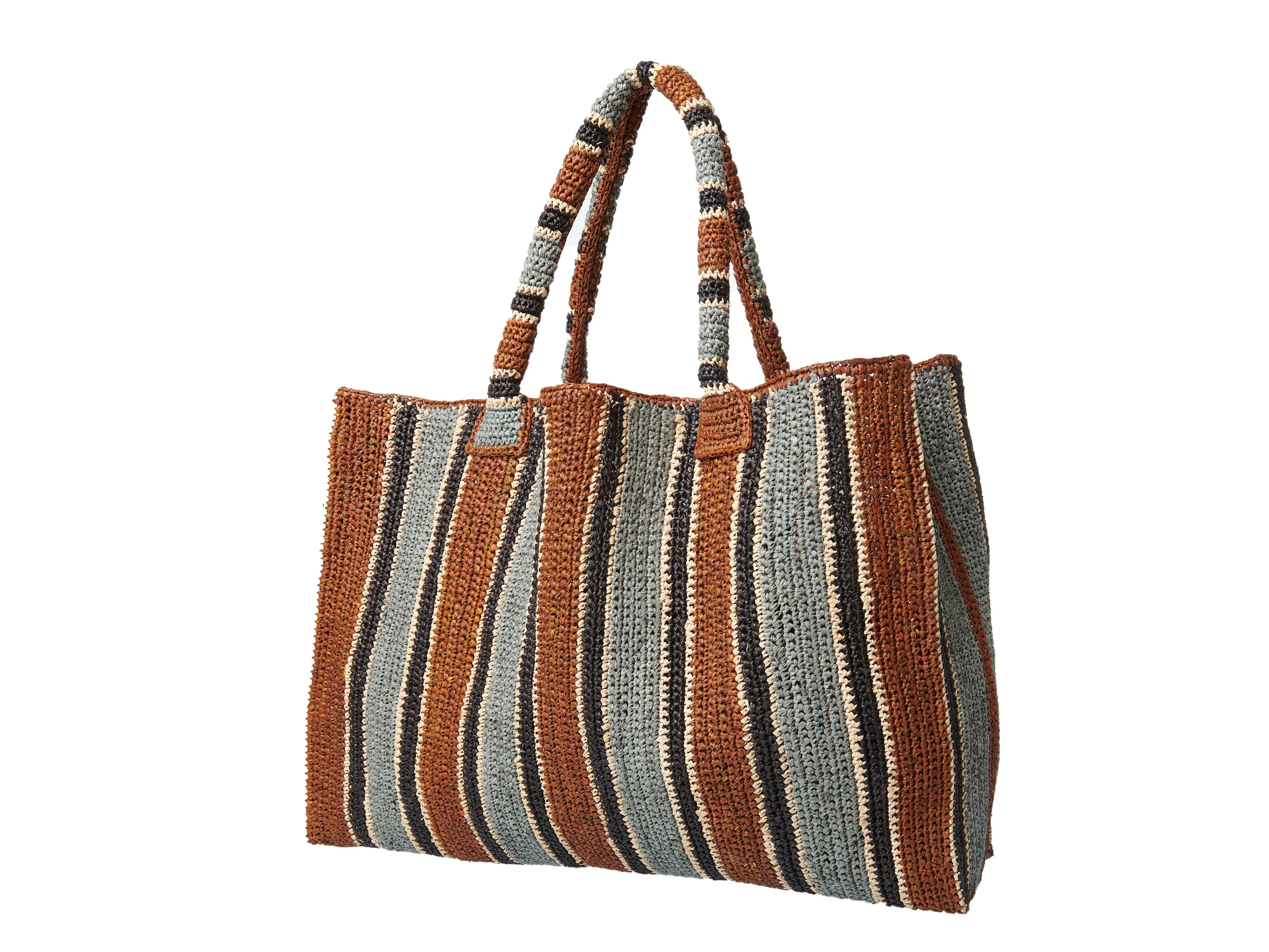 Raffia Bag Weekender Roadtrip tobacco mix