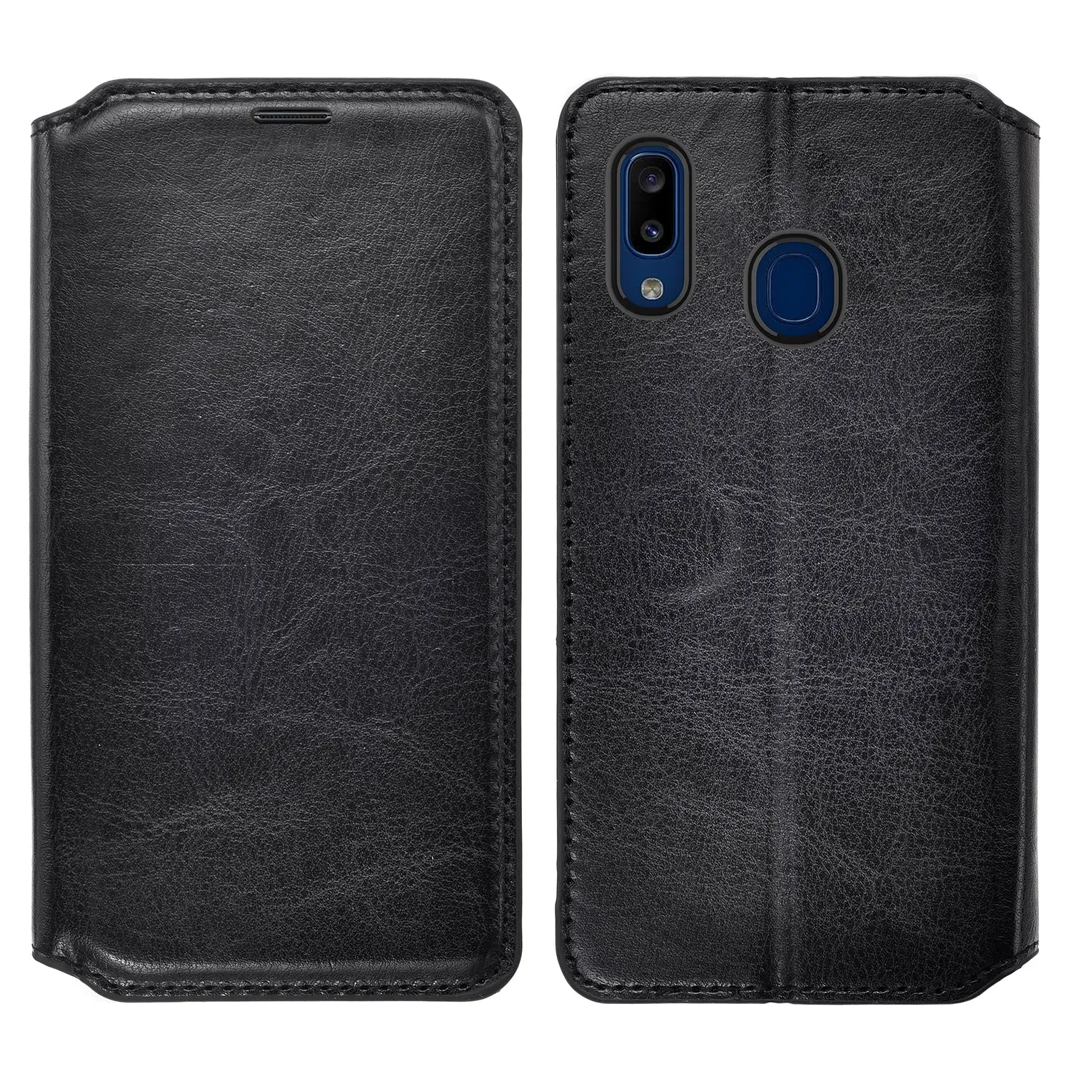 Samsung Galaxy A20 Case, Galaxy A20 Wallet Case, Pu Leather Wallet Case [Kickstand] with ID & Credit Card Slots for Galaxy A20  - Black
