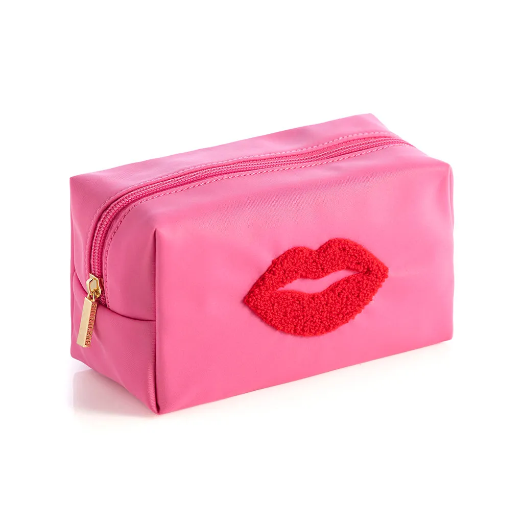 Shiraleah Cara Lips Cosmetic Pouch, Pink
