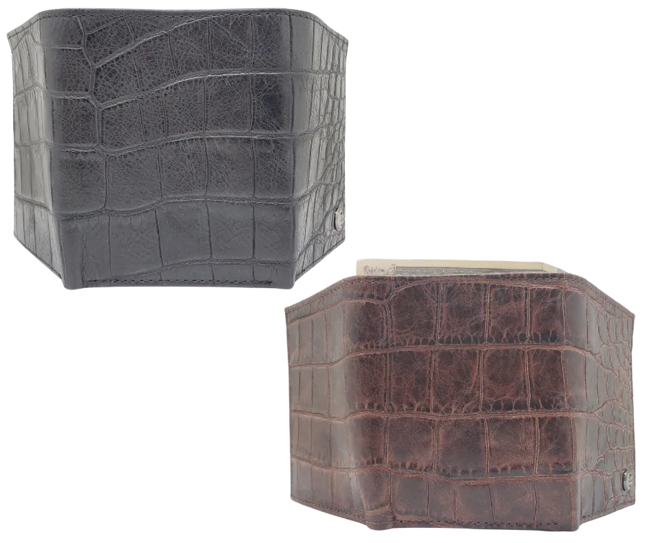 Stetson Croc Print Tri-Fold Wallet