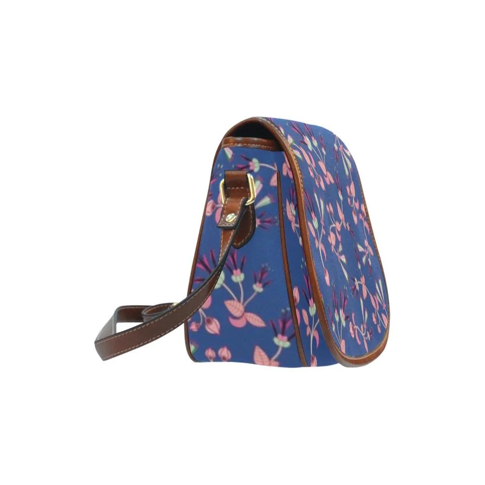 Swift Floral Peach Blue Saddle Bag/Small