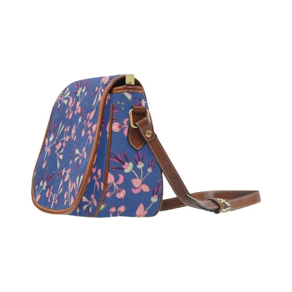 Swift Floral Peach Blue Saddle Bag/Small